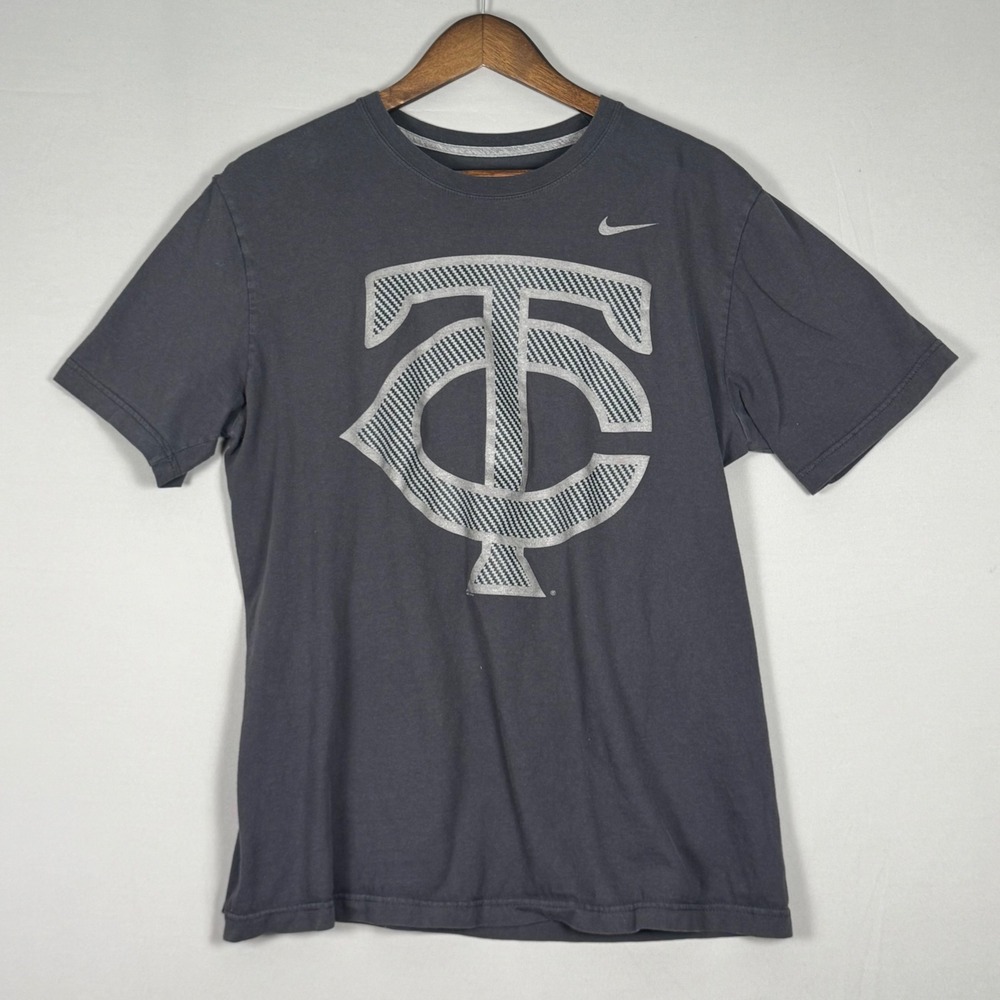 Nike Minnesota Twins T-Shirt Mens Large Gray MLB Graphic Tee Short Sleeve